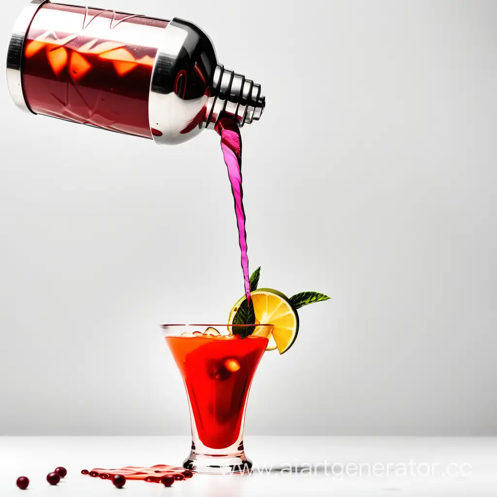 Cocktail-Pouring-from-Shaker-on-White-Background