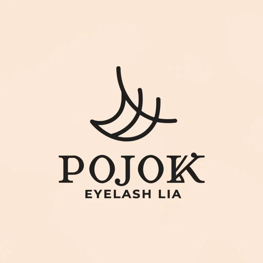 a logo design,with the text "Pojok Eyelash by LIA", main symbol:eyelash,Minimalistic,be used in Beauty Spa industry,clear background