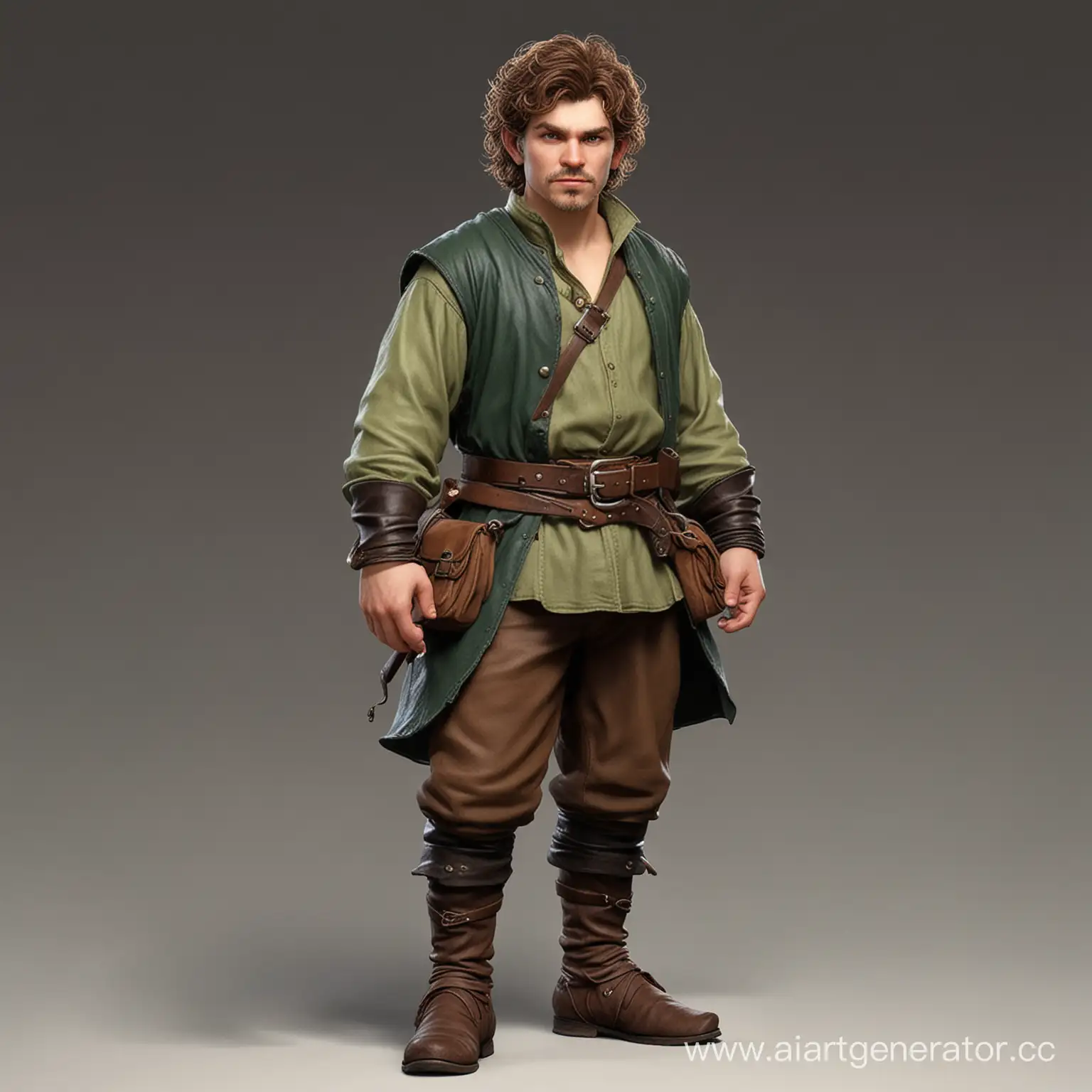 Halfling-Bard-with-Pistol-and-Lute-in-Medieval-Attire