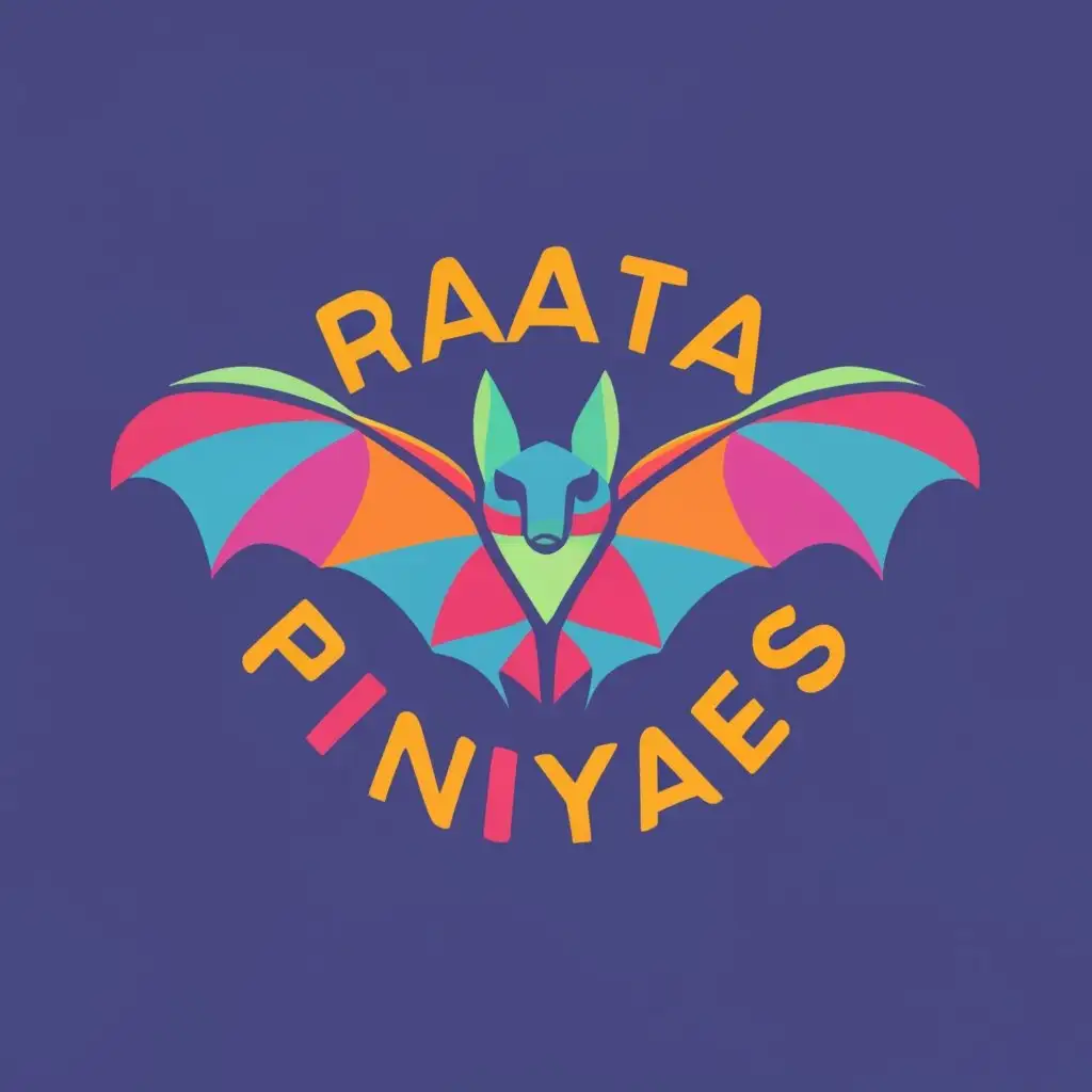 logo, geometric Psychedelic bat, with the text "Ratapinyades", typography