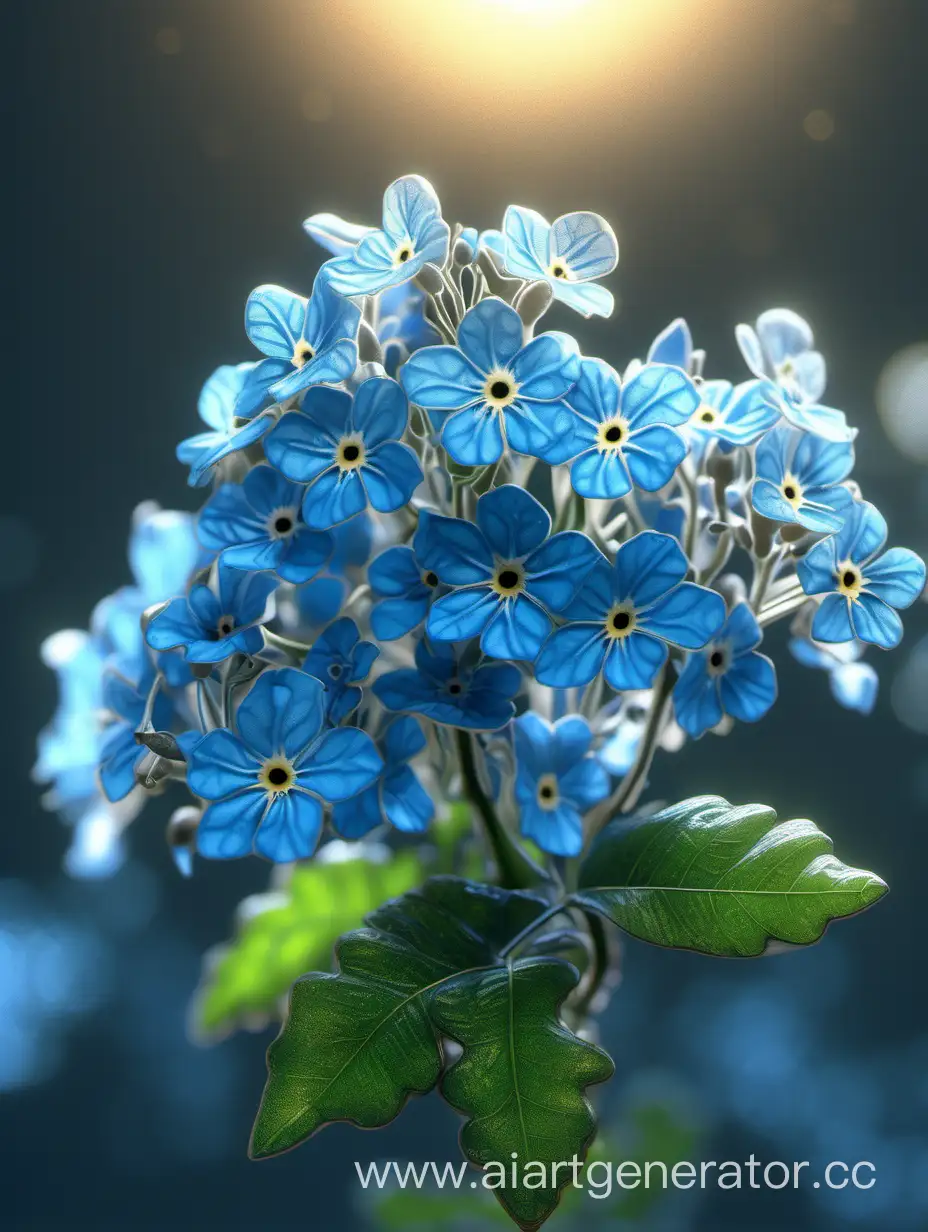 Botanical-Bliss-Blue-Myosotis-Wall-Art-in-Art-Nouveau-Style