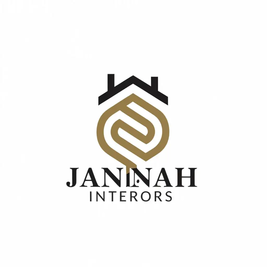 a logo design,with the text "Jannah interiors  ", main symbol:Home,Moderate,clear background