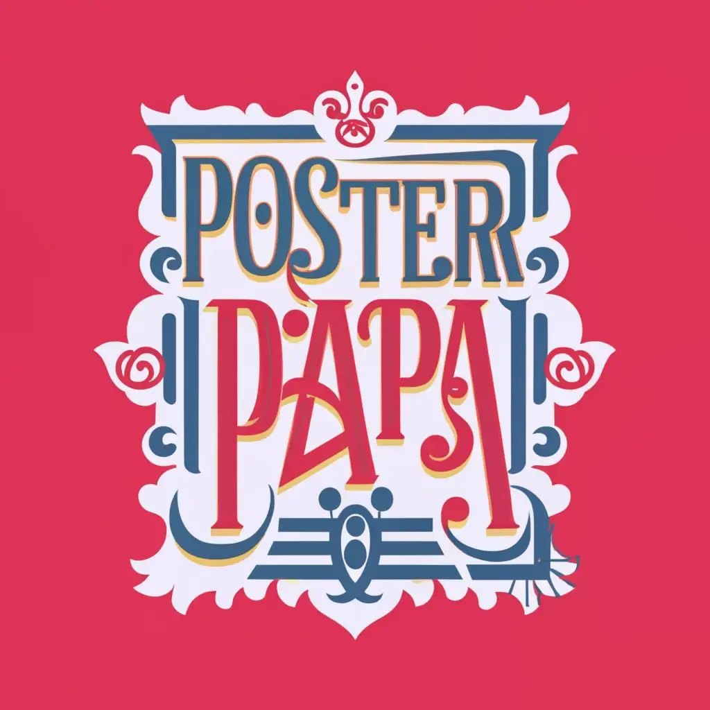 logo, a poster, with the text "posterpapas", typography