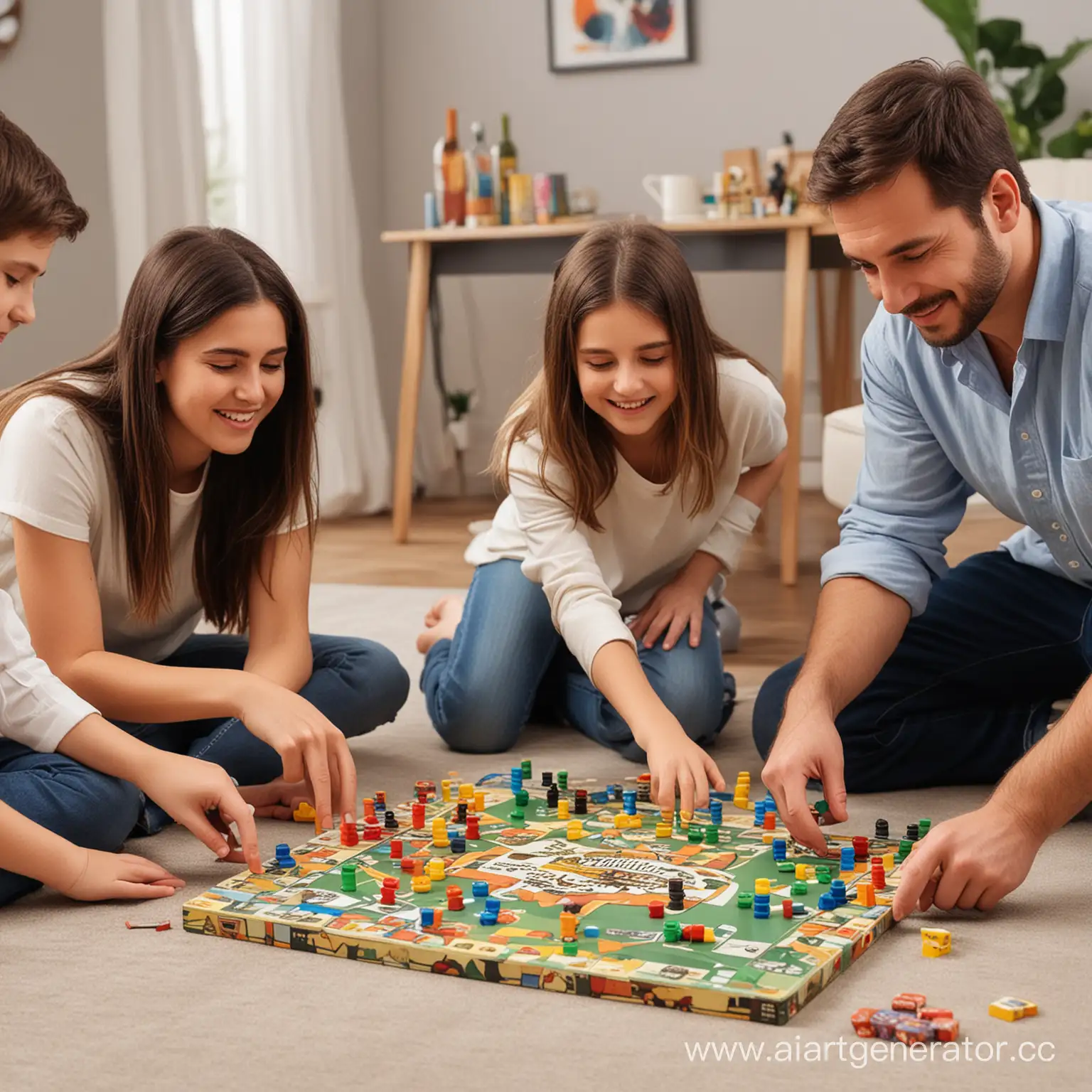 Family-Bonding-Parents-and-Children-Enjoying-Board-Games-Together