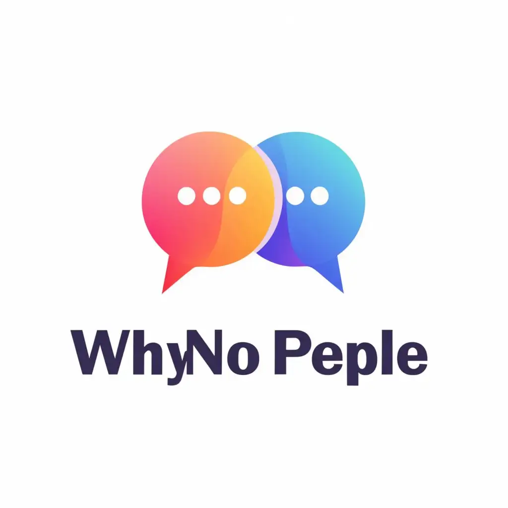 a logo design,with the text "why no people", main symbol:chatrooms,Moderate,be used in Internet industry,clear background