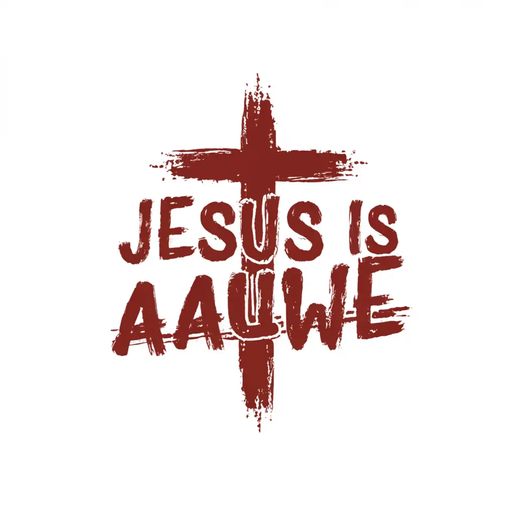 a logo design,with the text "Jesus is alive", main symbol:Jesus cross, blood,Moderate,be used in Religious industry,clear background