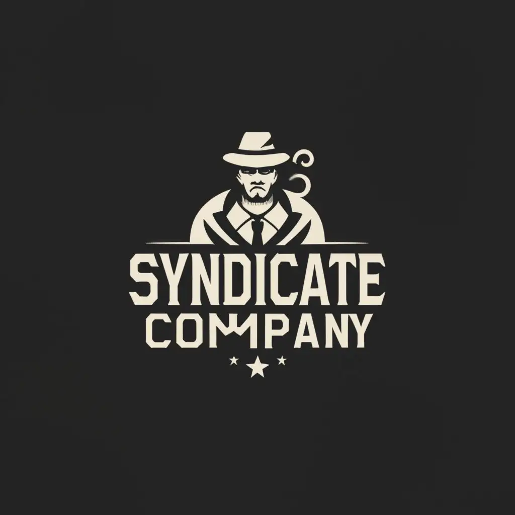 a logo design,with the text "SyndicateCompany", main symbol:Mafia,Moderate,clear background