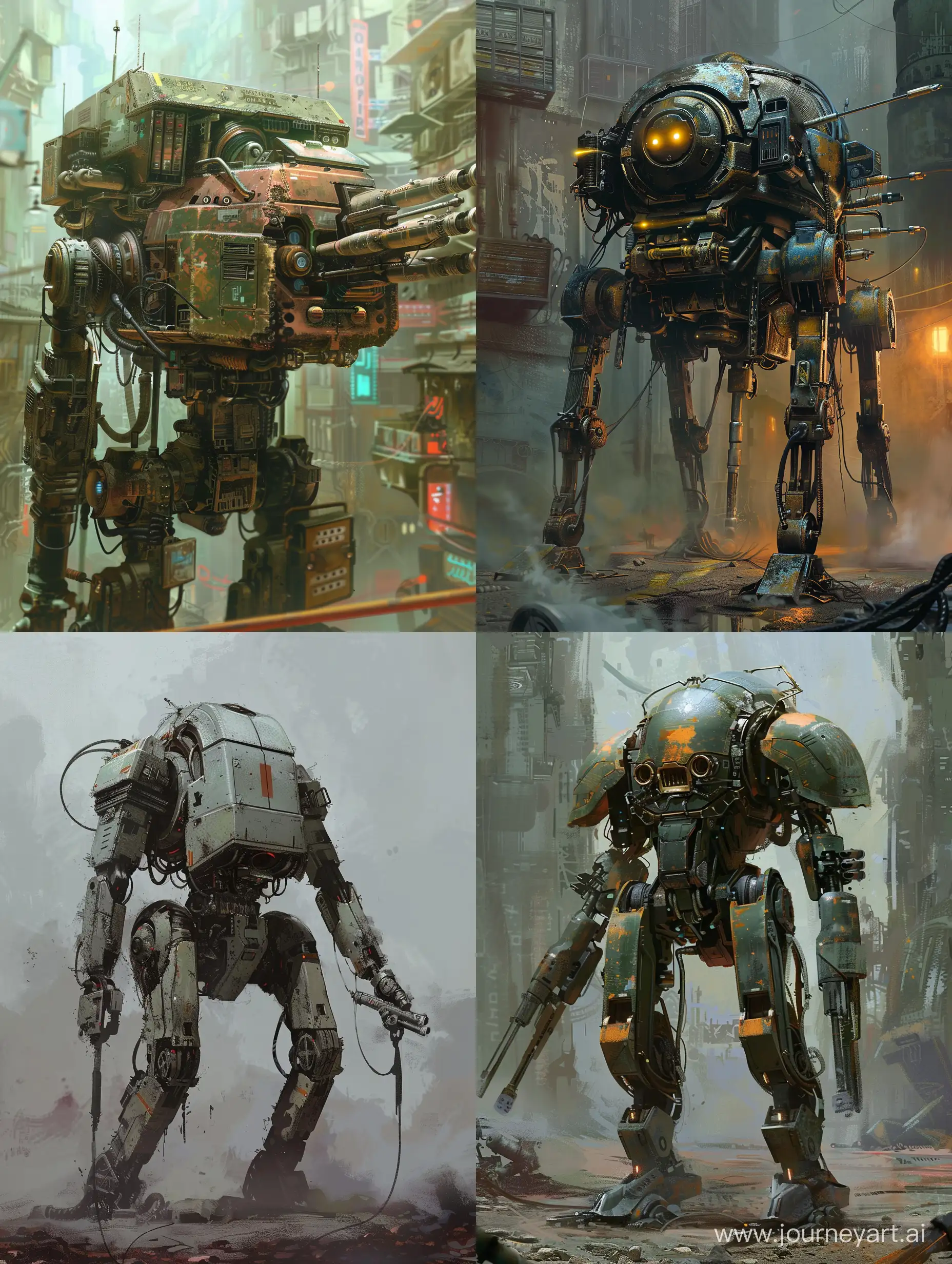 Futuristic-Cyberpunk-Combat-Machinery-in-Urban-Dystopia