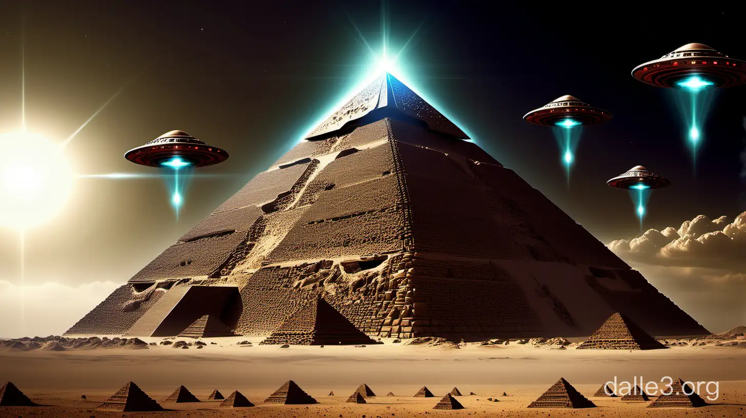 Extraterrestrial Beings Constructing Enigmatic Pyramids | Dalle3 AI