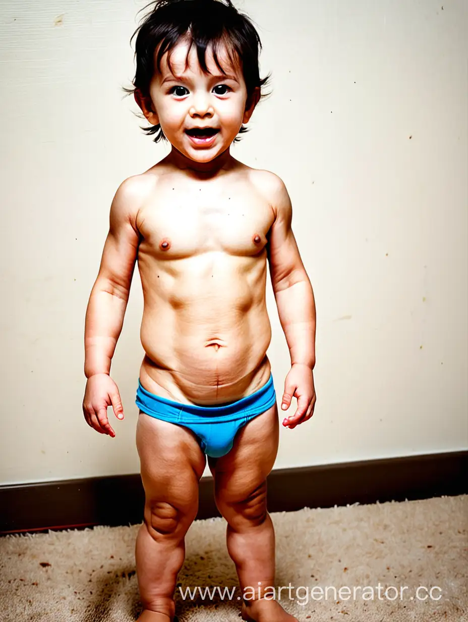 Adorable-Toddler-Flexing-Tiny-Abs-in-a-Playful-Pose