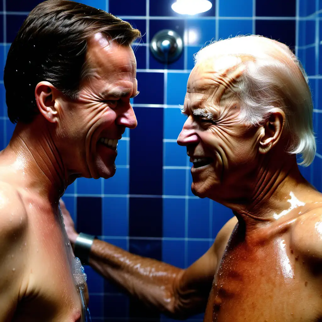 Mark rutte and joe biden take a shower together 