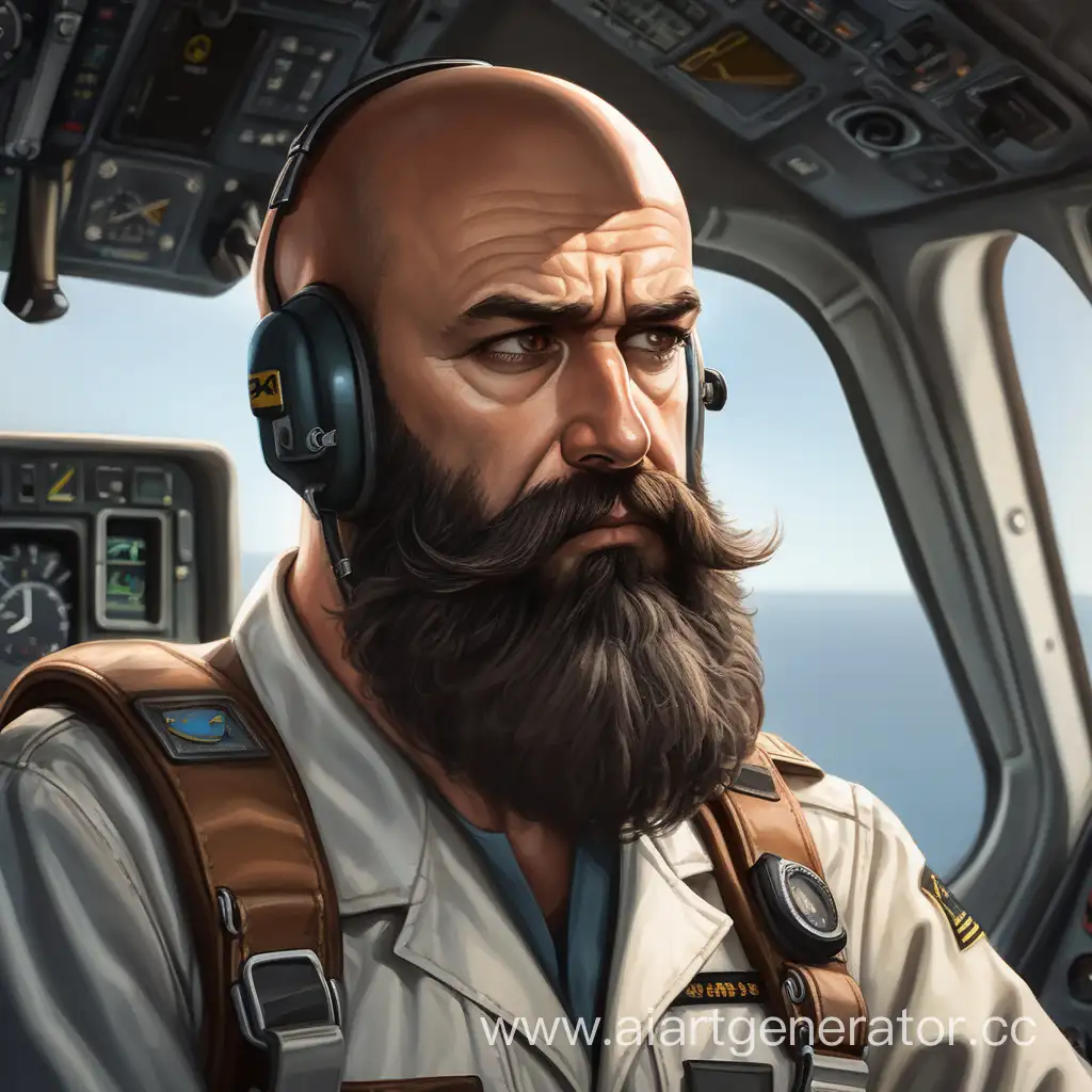 Lonely-Pilot-Portrait-of-a-Bald-Man-with-a-Lush-Dark-Brown-Beard