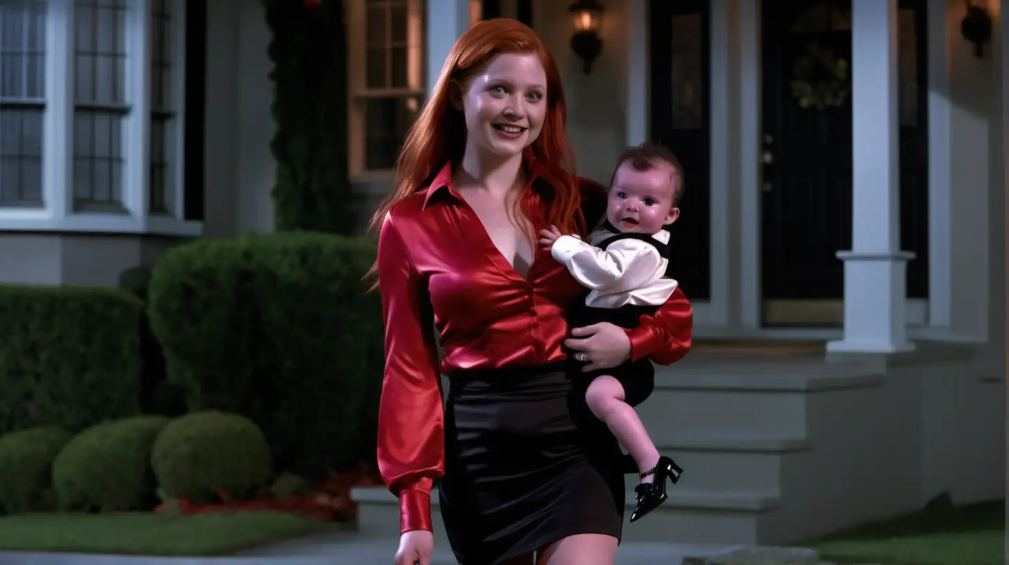 Ginny Weasley Radiant with Baby on WellLit Street