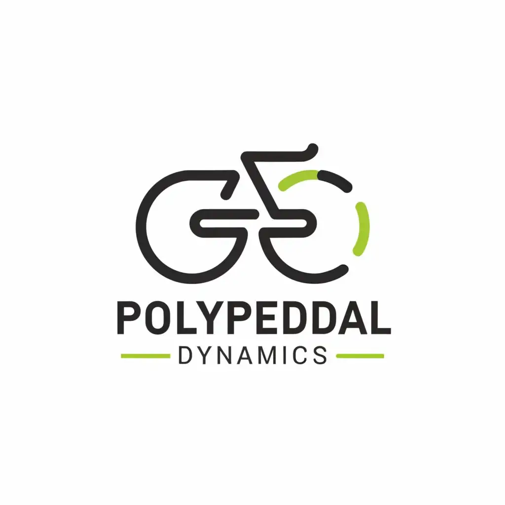 a logo design,with the text "PolyPedal Dynamics", main symbol:bicycle,Minimalistic,be used in Sports Fitness industry,clear background