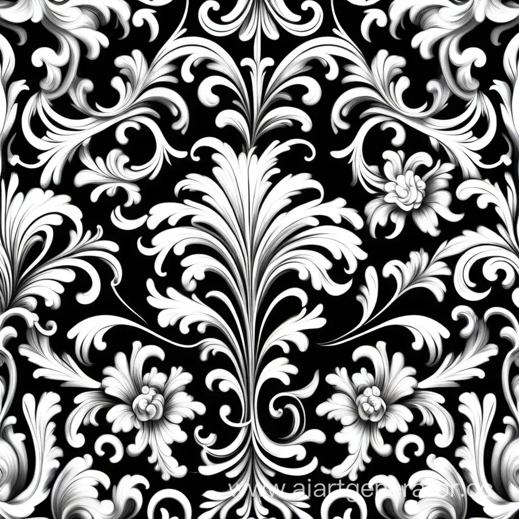 Elegant-Black-and-White-Baroque-Floral-Pattern