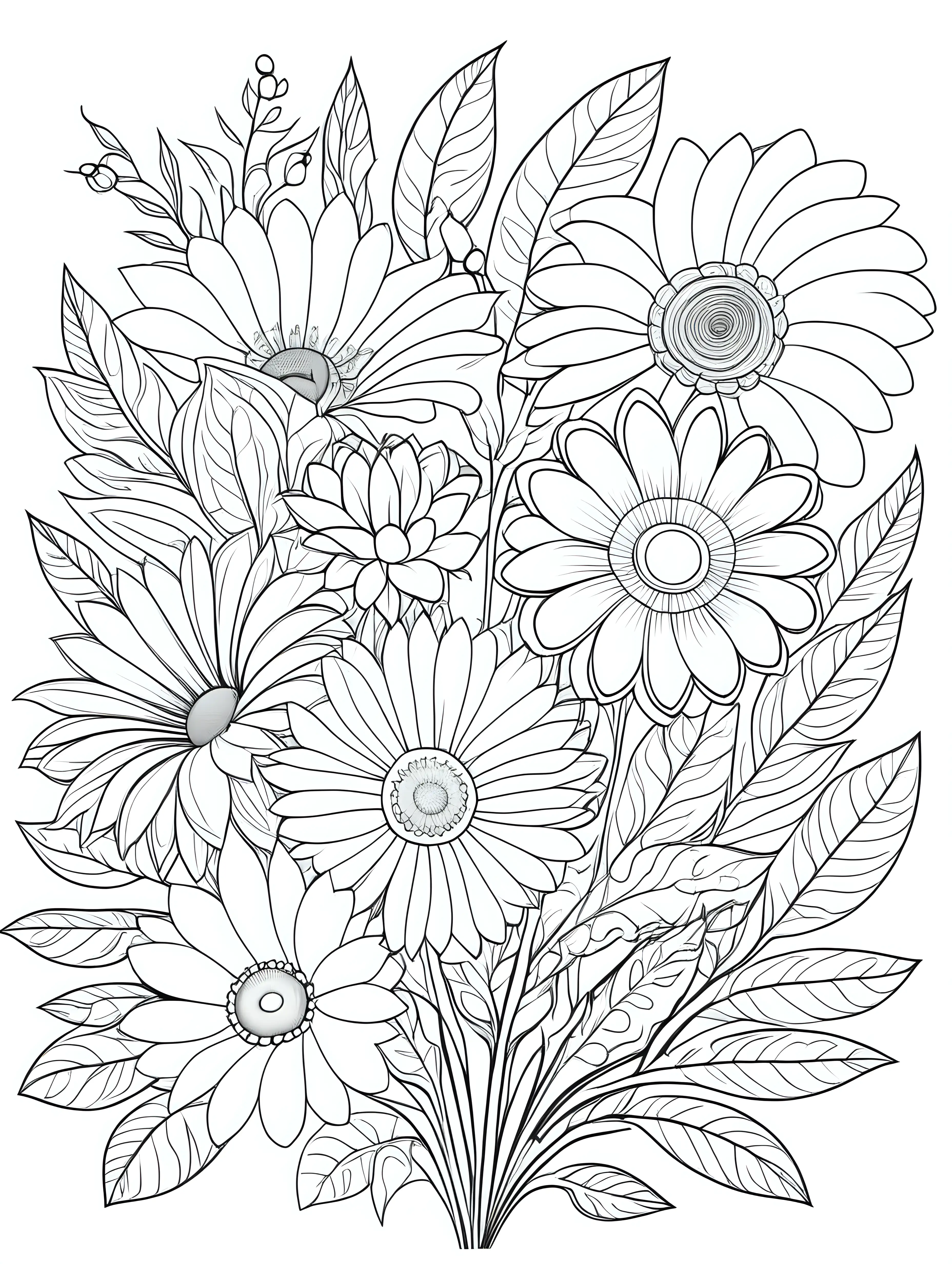 Floral Harmony Coloring Page