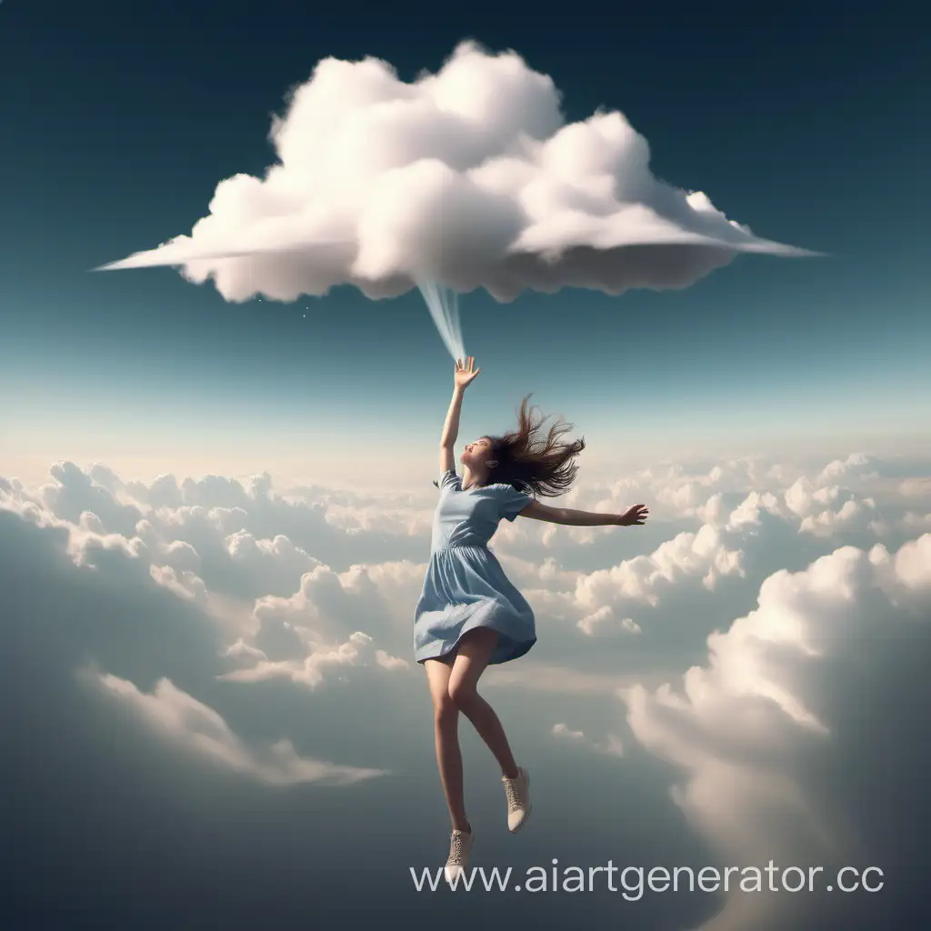 Freefalling-Girl-Descending-from-the-Clouds