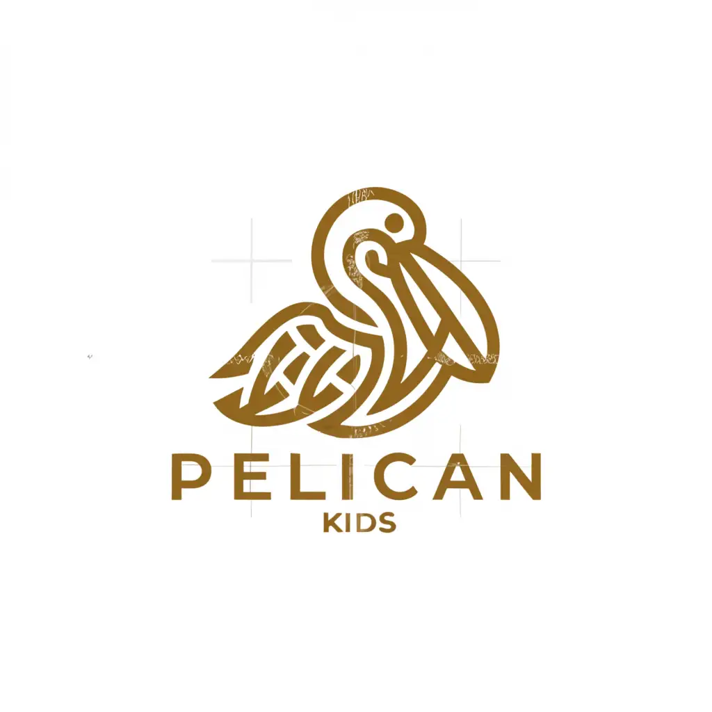 LOGO-Design-For-Pelican-Kids-Bold-Pelican-Symbol-on-Clean-Background