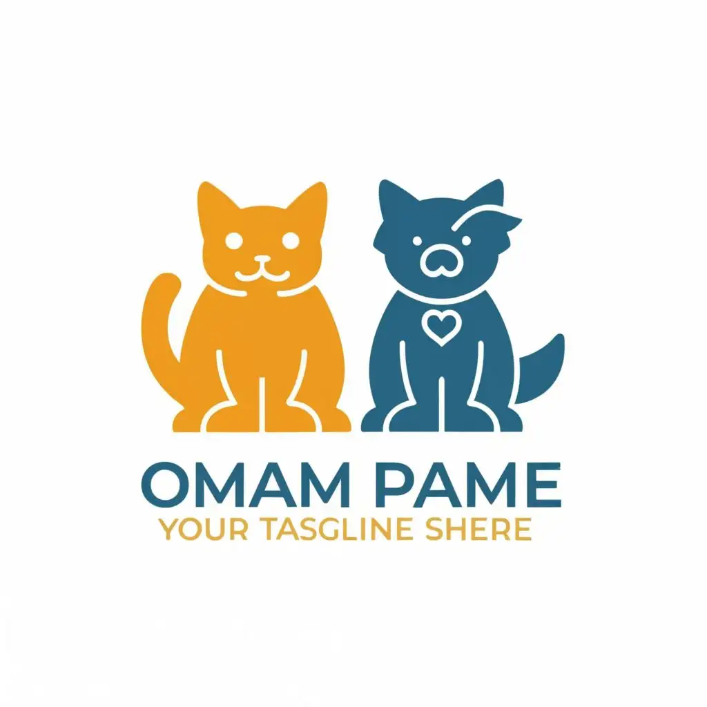 logo, Cat and Dog, with the text "-----------"