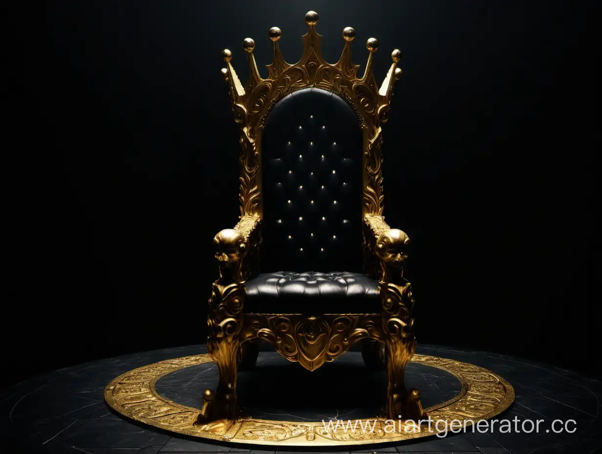 A dark, empty golden throne.