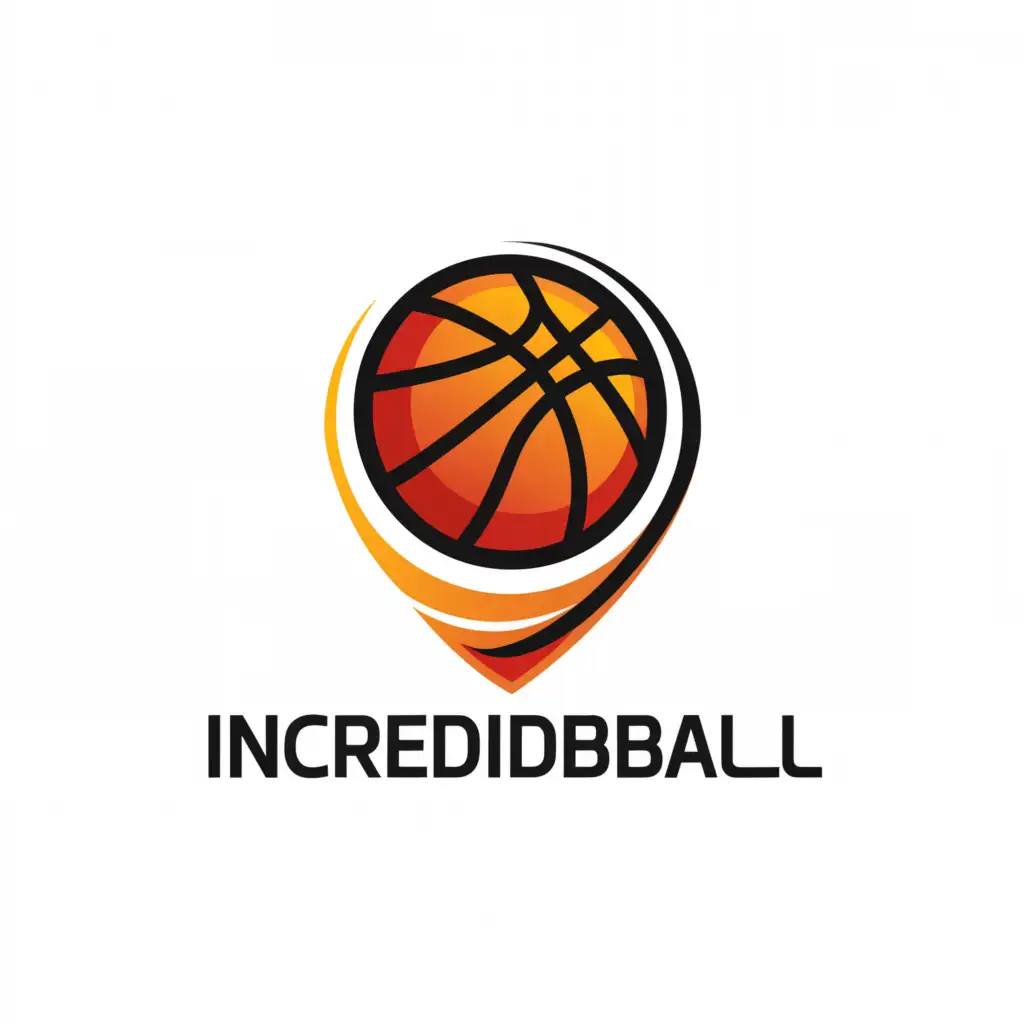 a logo design,with the text "Incrediball", main symbol:a basketball,Moderate,be used in Sports Fitness industry,clear background
