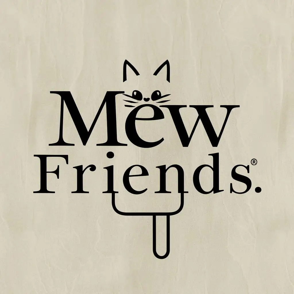 logo, Cat, with the text "Mew Friends", typography
