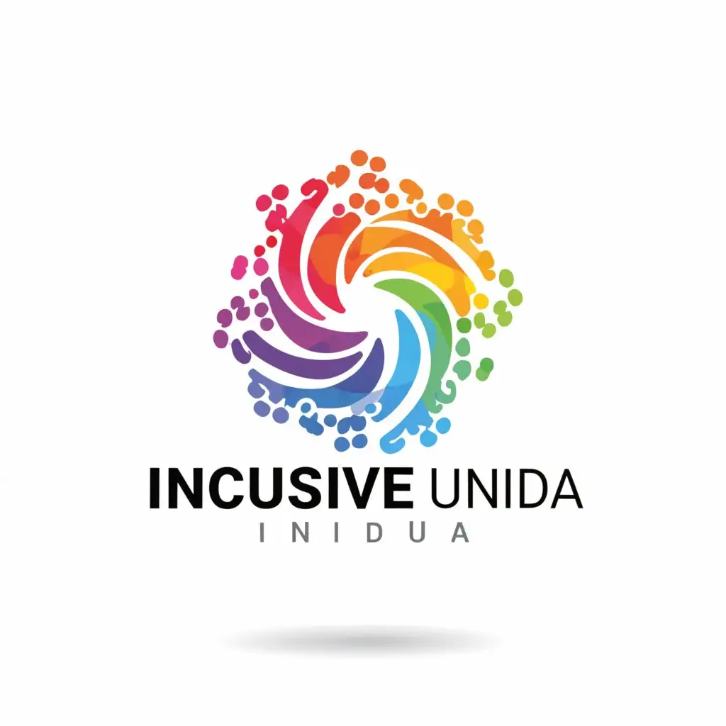 a logo design,with the text "INCLUSIVE UNIDUA", main symbol:Inclusion, movement, and spiral,Moderate,clear background