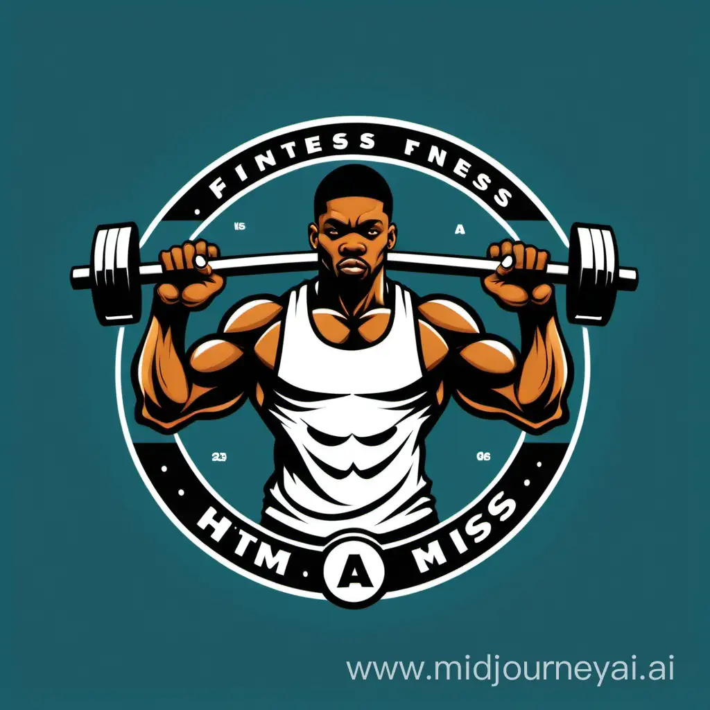 Southern HipHop Inspired Fitness Logo with a Weightlifting Male