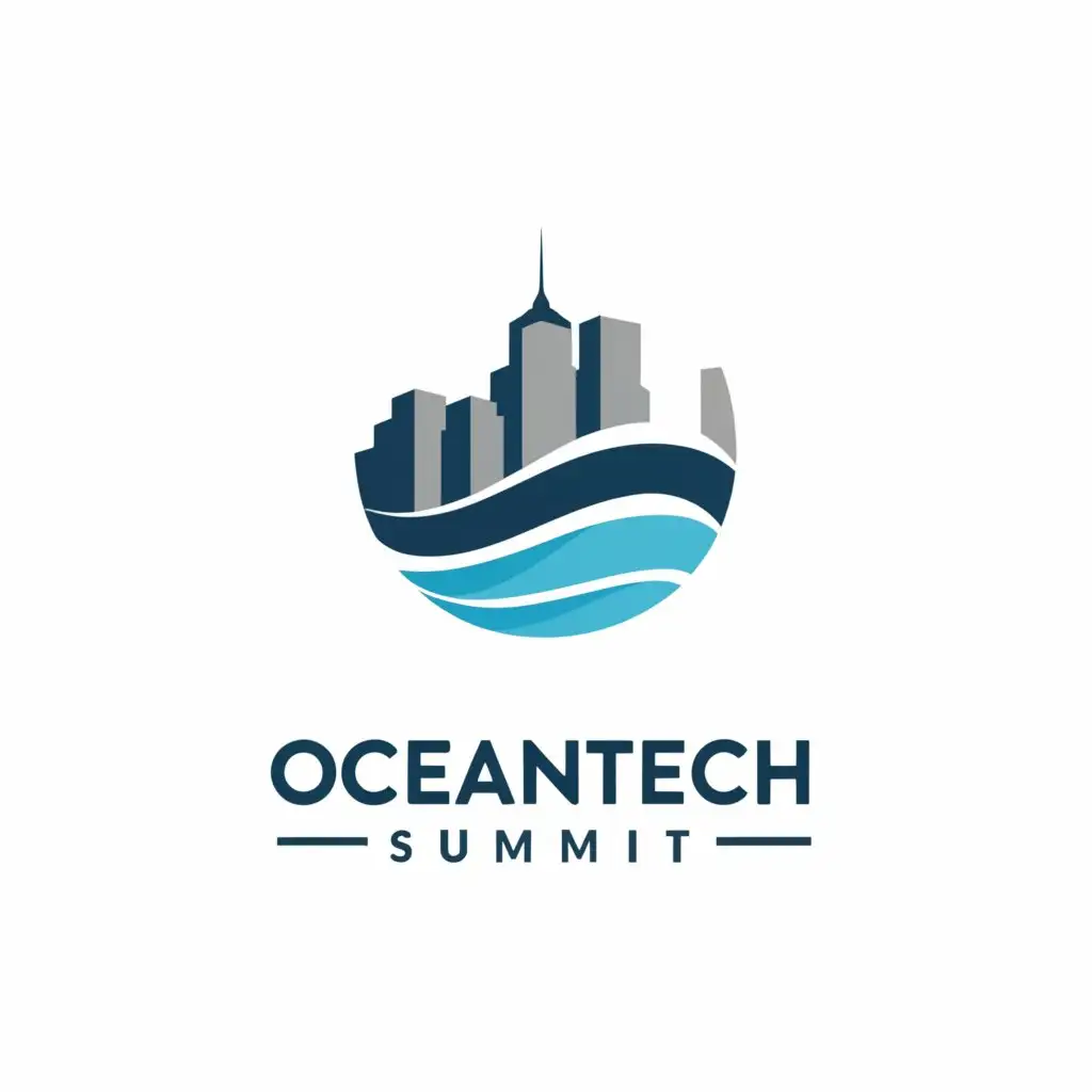 a logo design,with the text "NYC OceanTech Summit", main symbol:An Ocean Wave,Moderate,be used in Technology industry,clear background