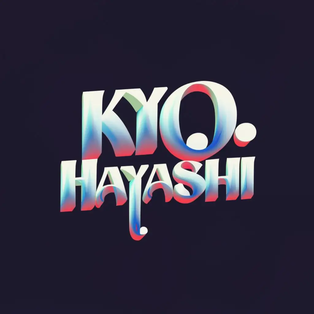 a logo design,with the text "K Y O 
H A Y A S H I", main symbol:LETTERS 4D STYLE WITH SHADES DJ,Minimalistic,clear background