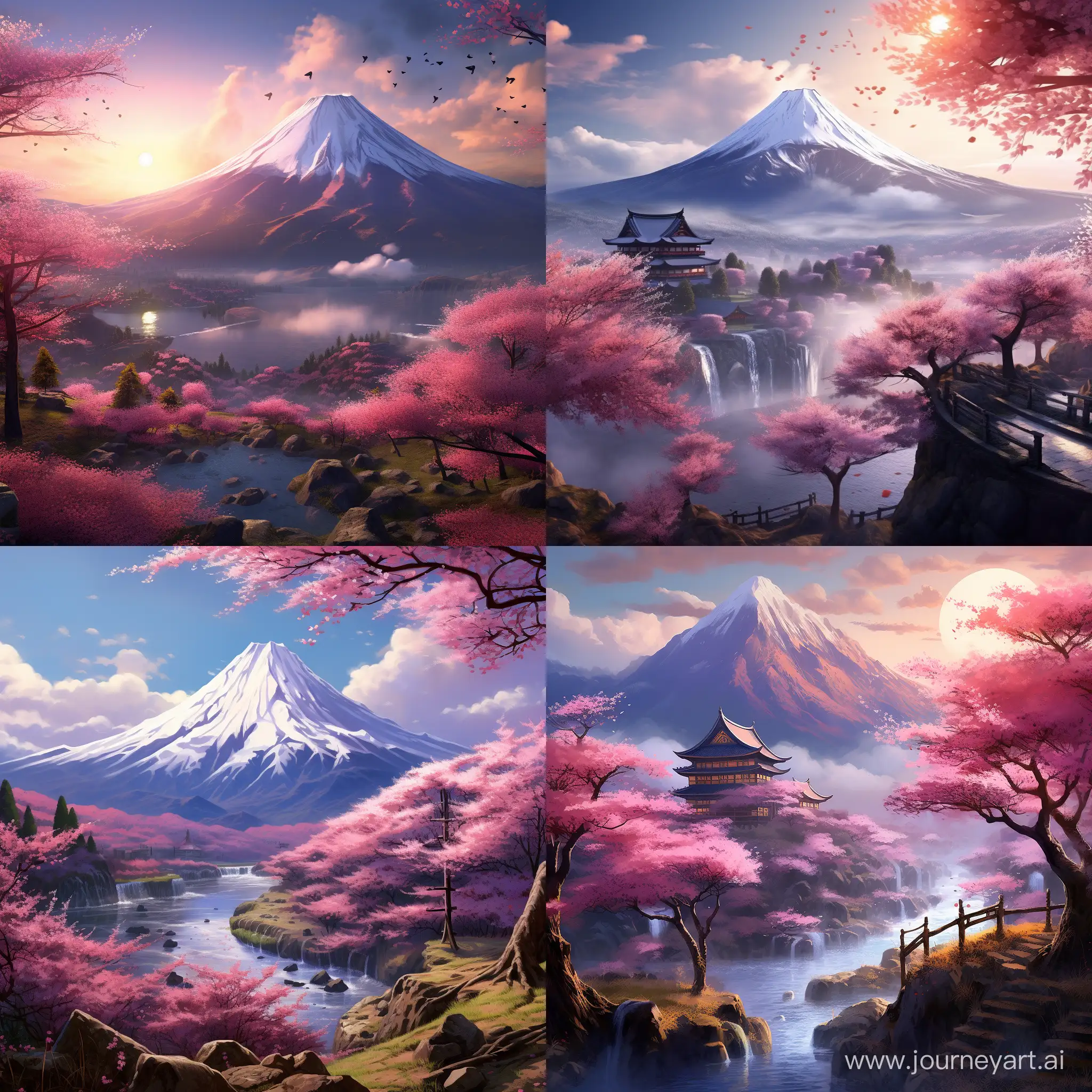 Serene-Sakura-Blossoms-in-the-Majestic-Japanese-Mountains