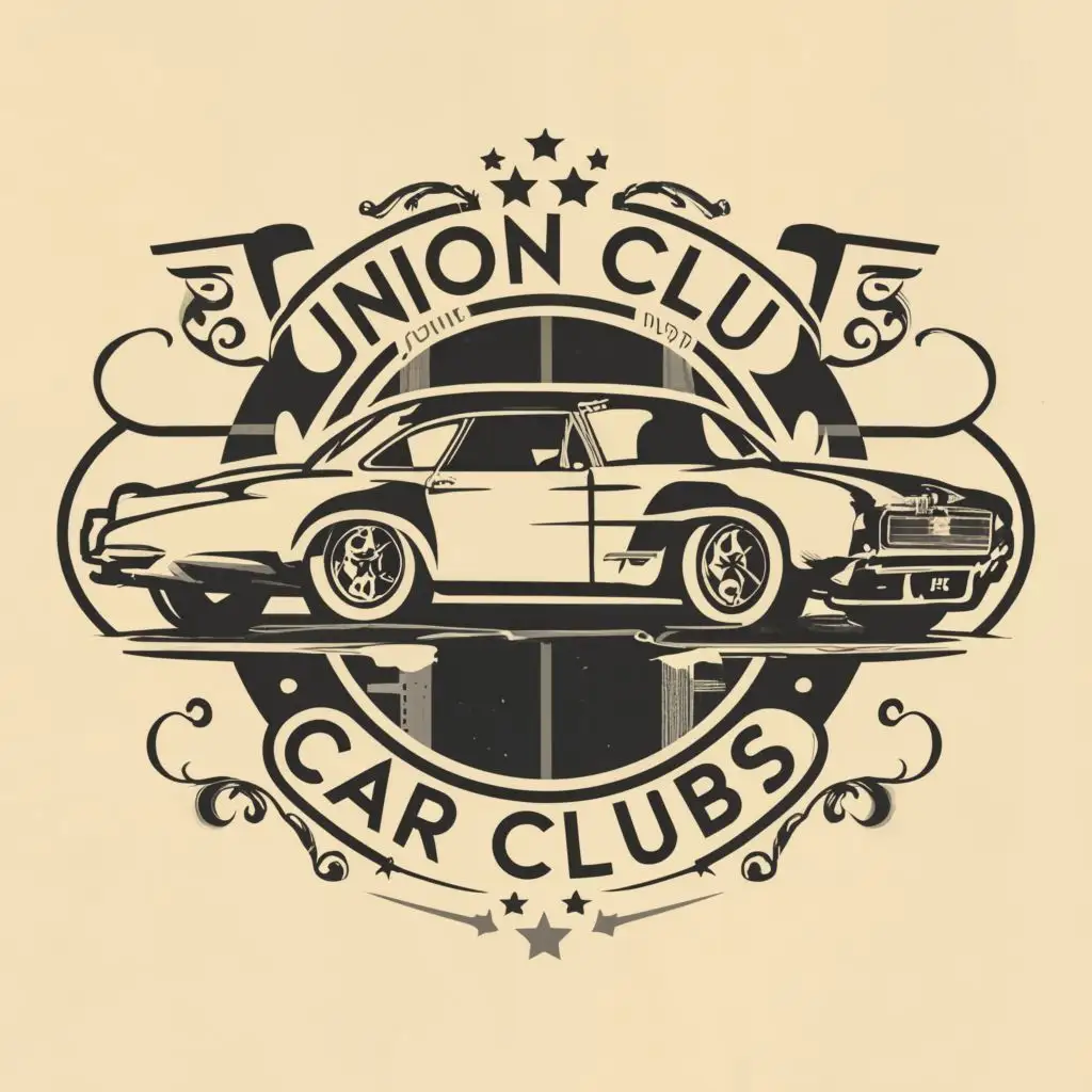 a logo design,with the text "Union Club Car Clubs", main symbol:Cars,Minimalistic,be used in Automotive industry,clear background