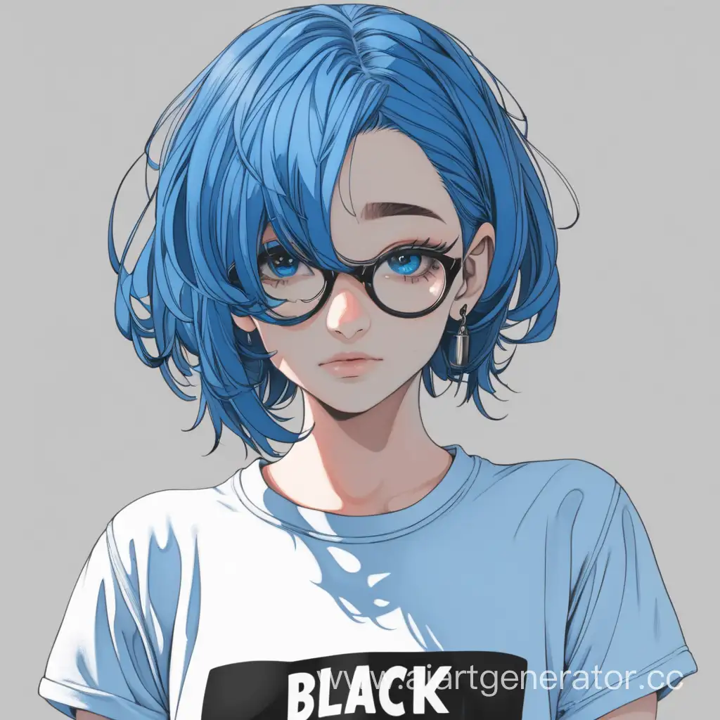 Stylish-Girl-with-Blue-Hair-in-BlackBlue-Tshirt