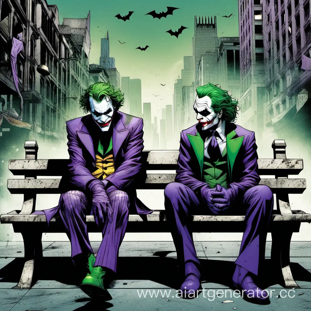 Joker-and-Batman-Contemplate-in-a-Desolate-City