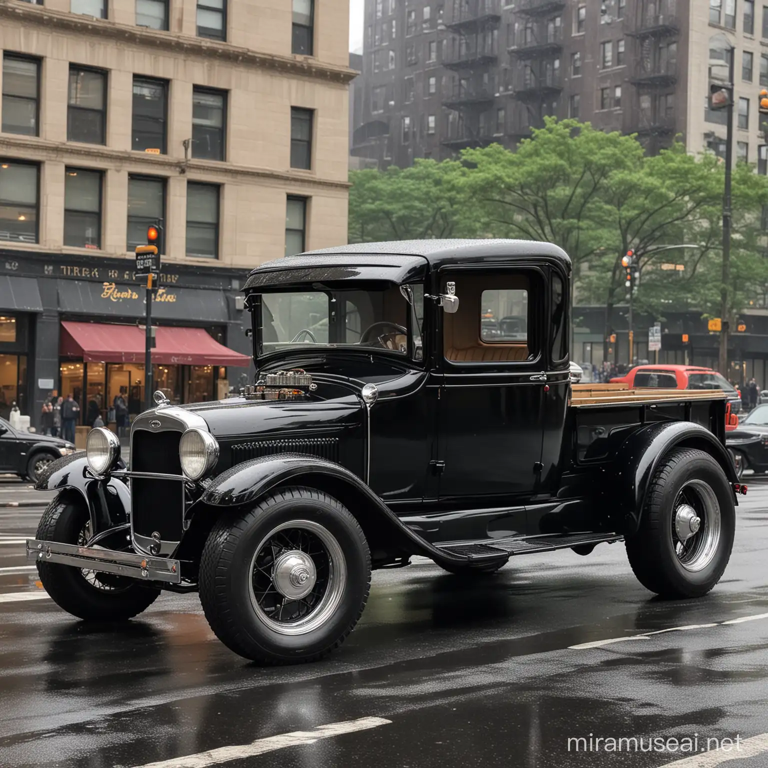 1931 Ford Model A Hot Rod on a 1930s New York Street