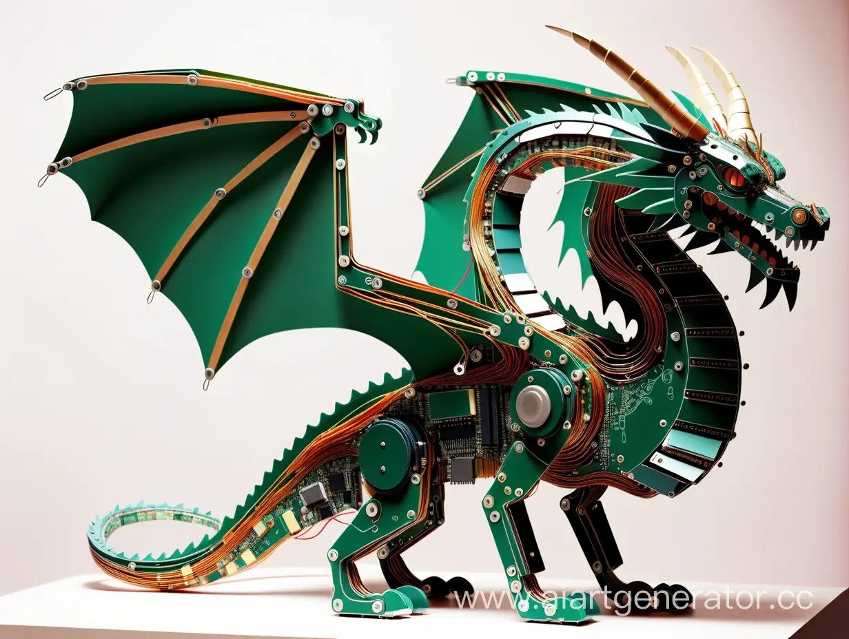 Futuristic-Dragon-Sculpture-with-Circuit-Board-Scales