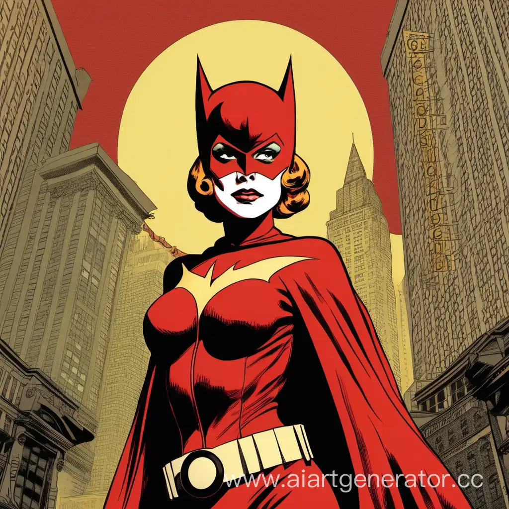 Golden-Age-Batwoman-in-Action-Vintage-Superhero-Illustration