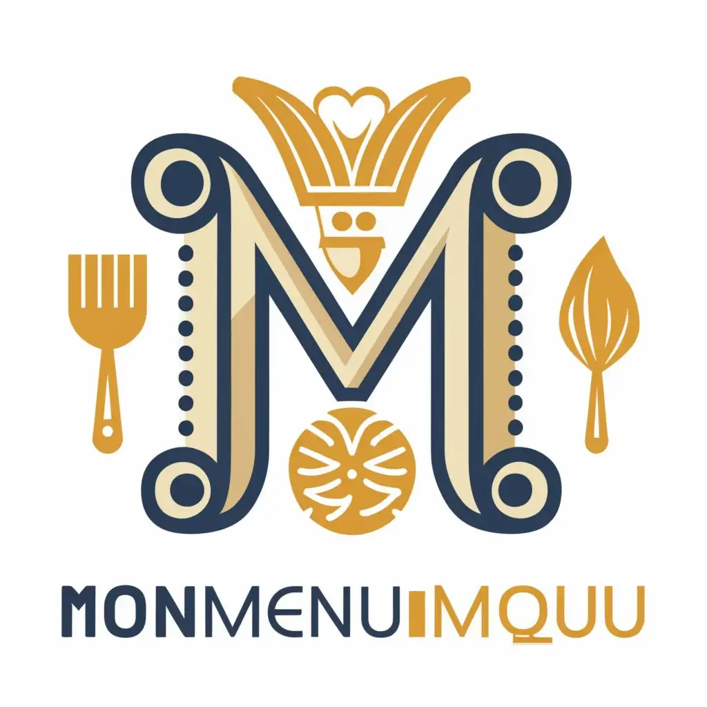 logo, Letter M, with the text "MonMenuMagiquue", typography, be used in Restaurant industry