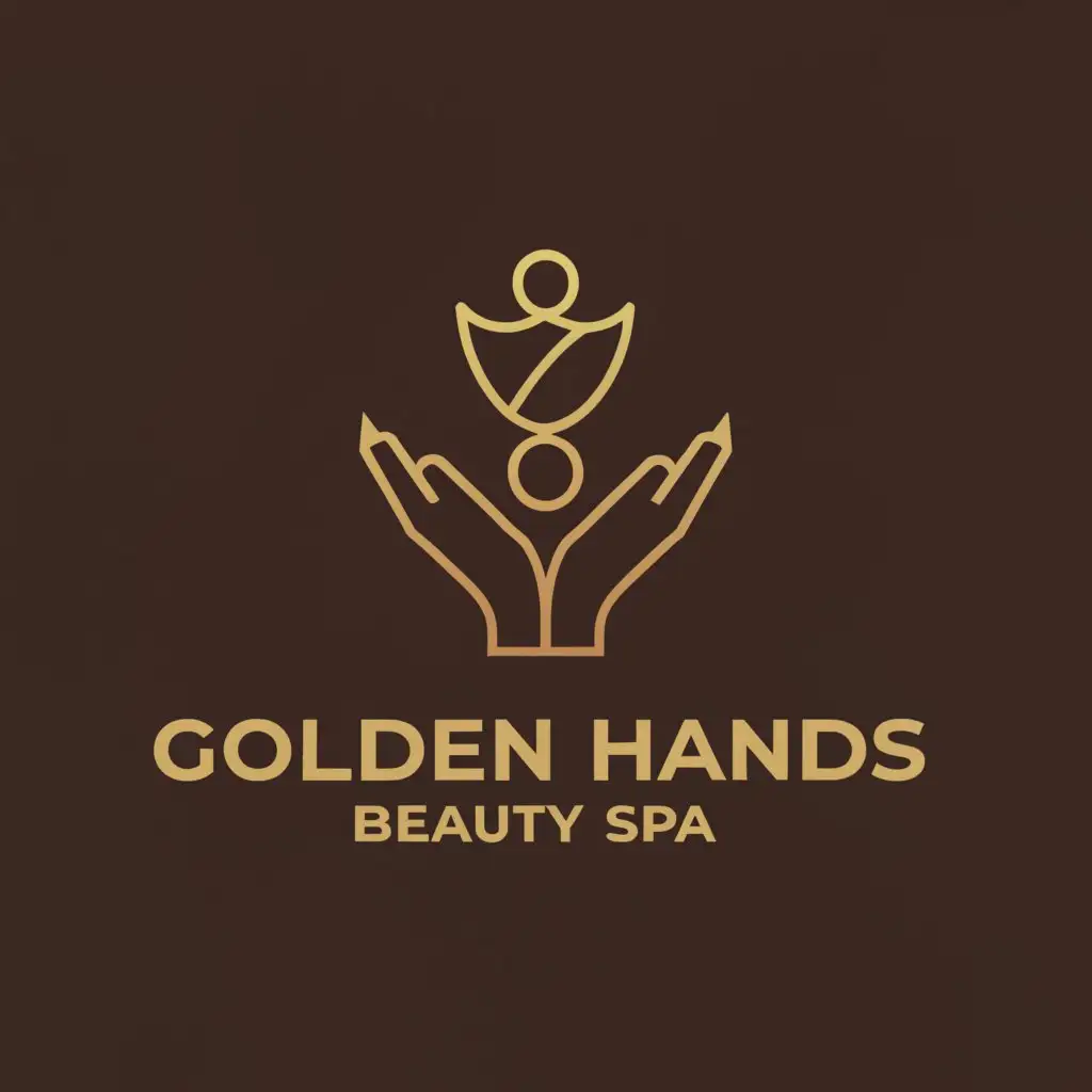 a logo design,with the text "Golden hands", main symbol:Massage,Moderate,be used in Beauty Spa industry,clear background
