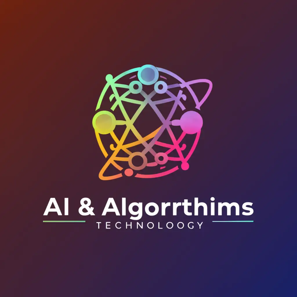 a logo design,with the text "AI & Algorithms", main symbol:Planet,Moderate,be used in Technology industry,clear background