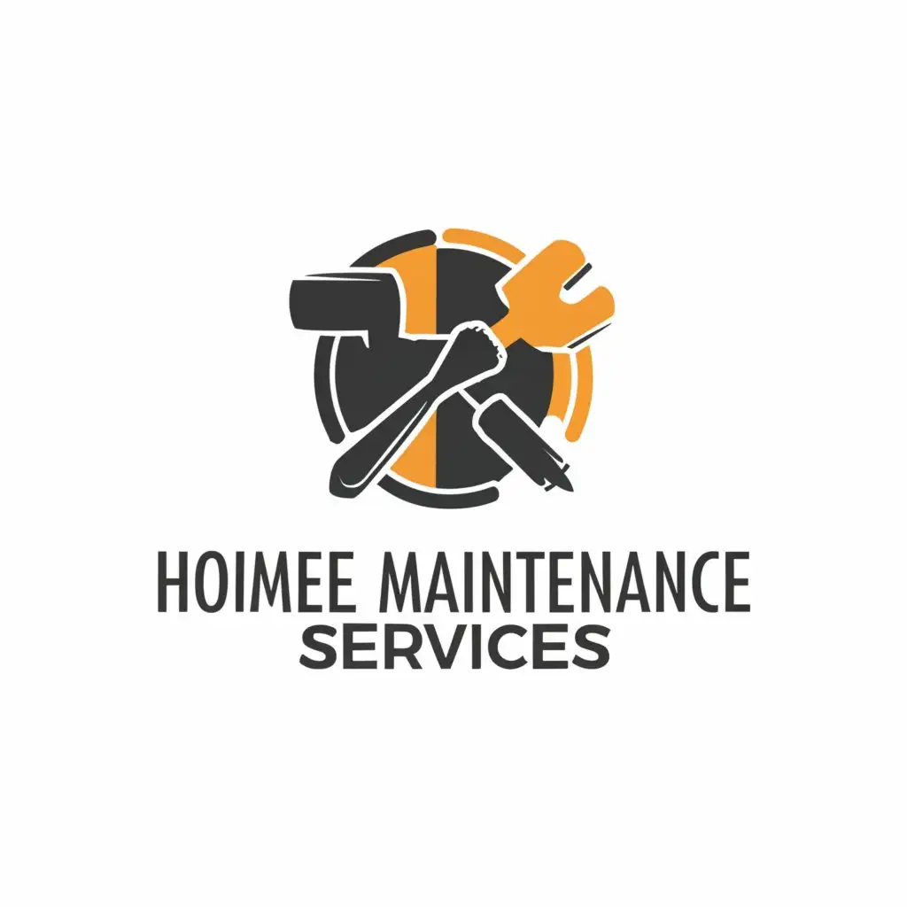 a logo design, with the text 'Home maintenance services', main symbol: hammer, Moderate, clear background