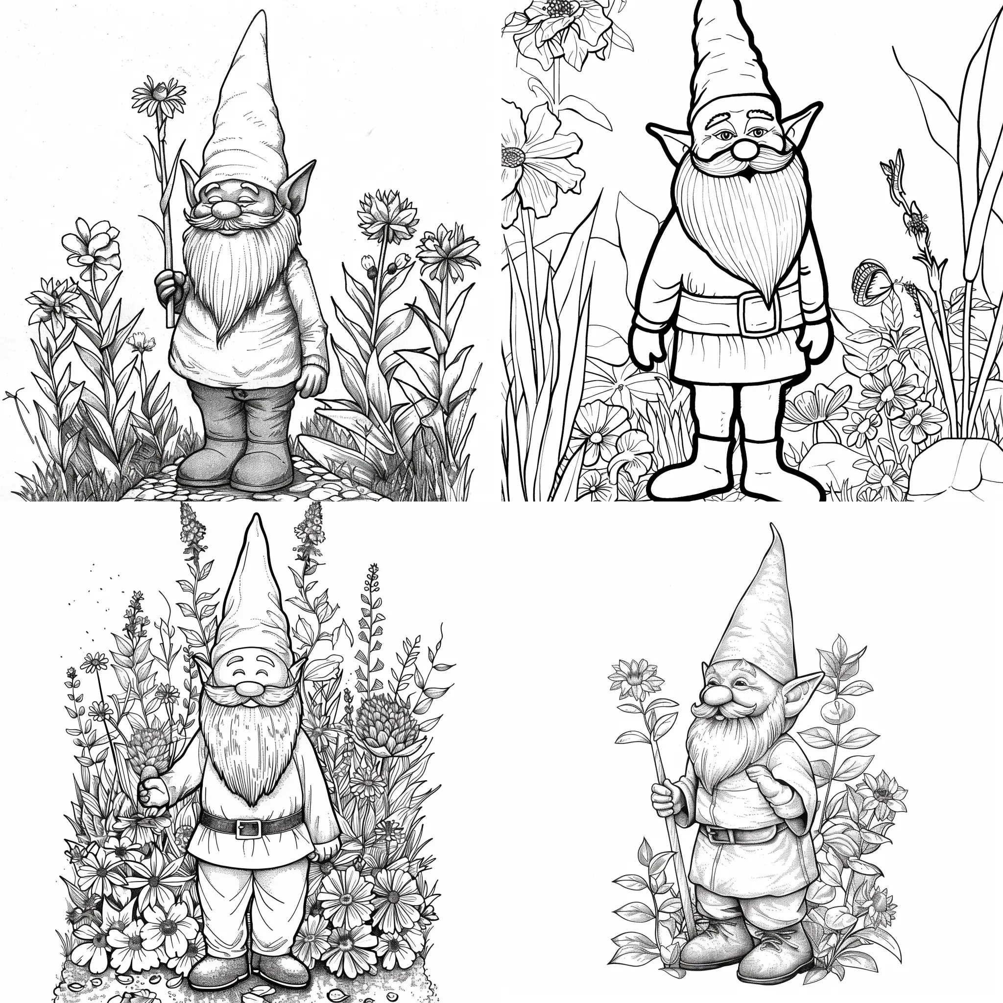 Garden Gnome for coloring book pages
