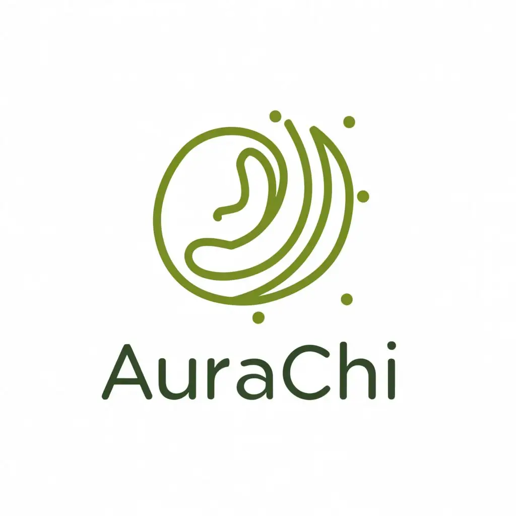 a logo design,with the text "Aurachi", main symbol:Logo for brand AuraChi: Naturalistic Illustration  For a more literal, naturalistic direction, the primary logo could feature a simple illustration of an ear rendered in a continuous line drawing style.  Within the stylized ear graphic, a collection of small dots or seeds could be arranged along the curves of the ear's inner swirls, representing the ear seeds themselves. Surrounding the ear, delicate swirling lines could emanate outwards like energetic auras.  The "AuraChi" logotype could live under or beside this central graphic, typeset in an earthy, handwritten script font to complement the naturalistic style. The color palette could focus on soothing greens, warm terra cotta tones and luminous off-white hues.  This concept connects the name more directly to the ear seed/auriculotherapy concept through recognizable wellness-oriented visuals.  Those are a couple different conceptual directions that could be an appropriate starting point for a graphic designer to further develop and refine an official AuraChi logo.,Moderate,be used in Beauty Spa industry,clear background