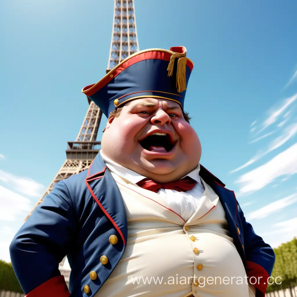 Chubby-Napoleon-Gazing-at-Eiffel-Tower