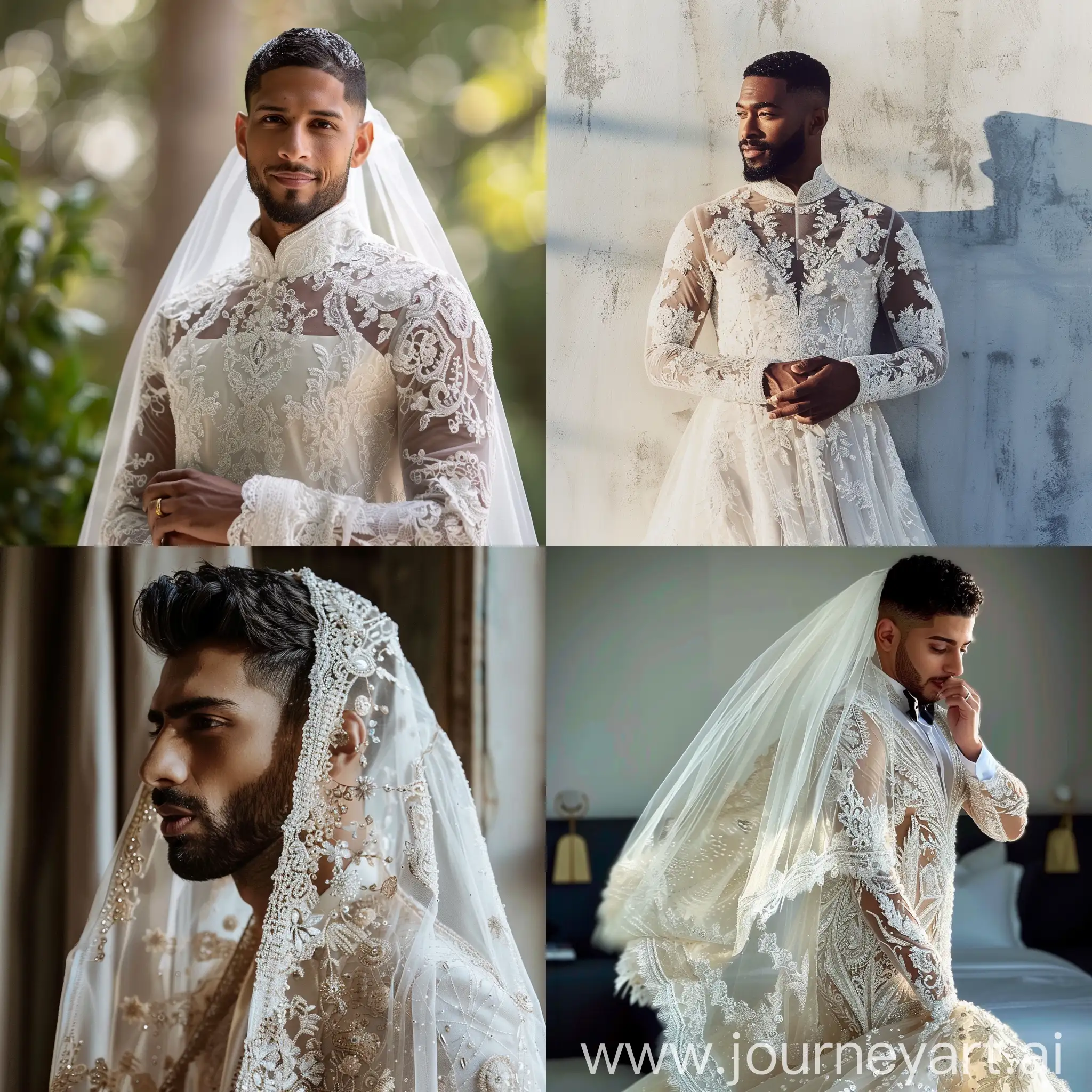 Amir-Heard-Wearing-Elegant-Wedding-Dress