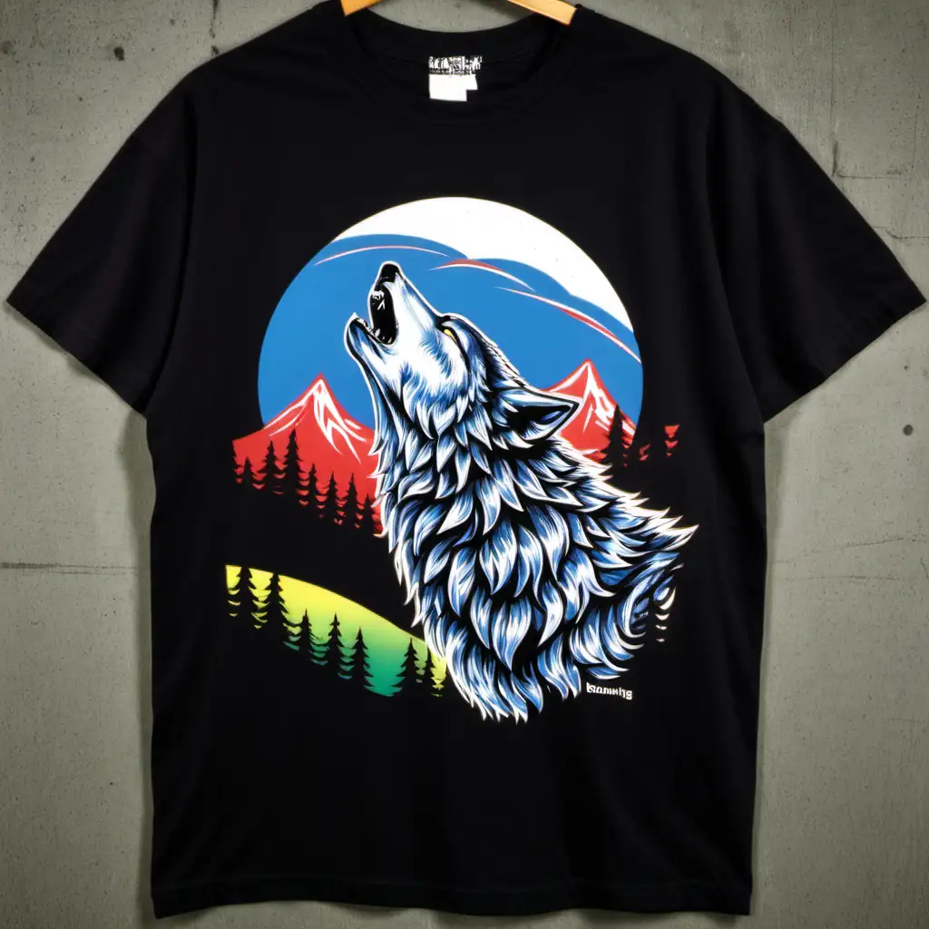 90s howling wolf t-shirt