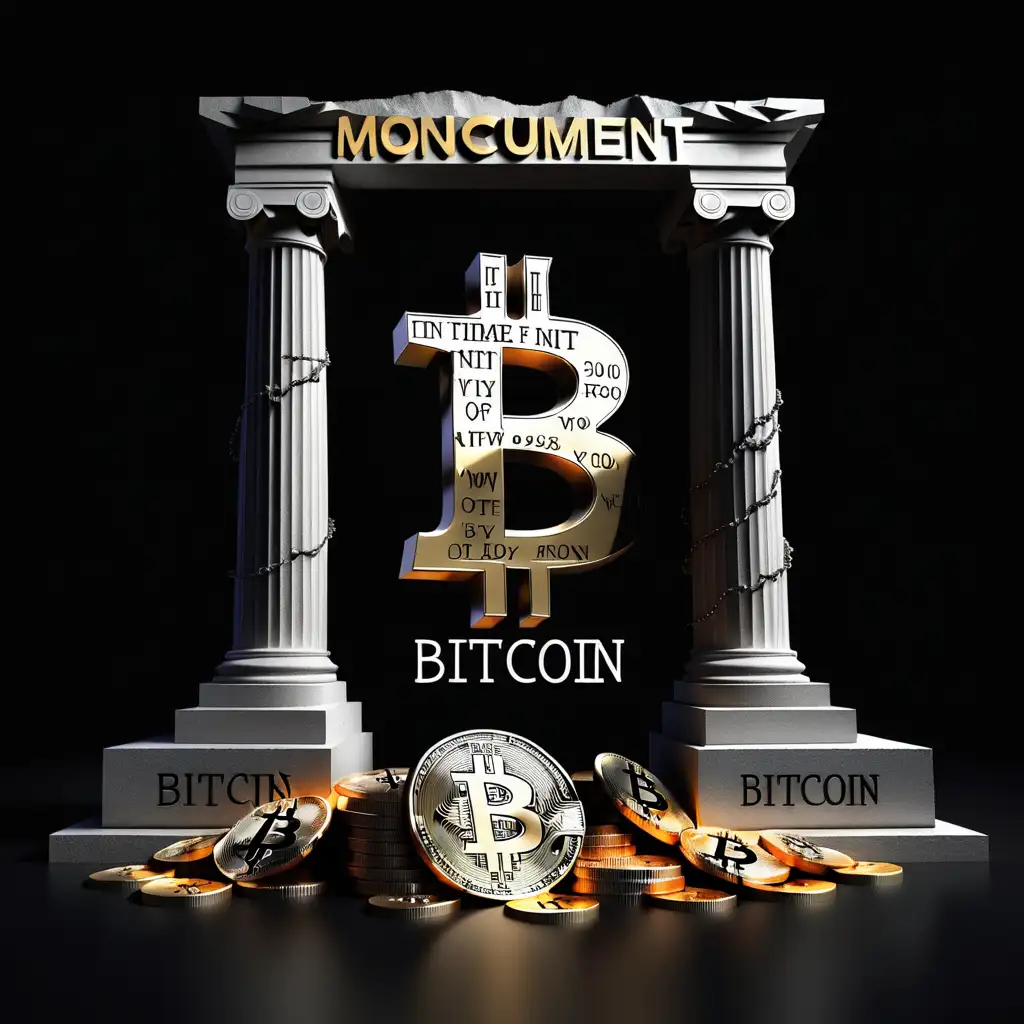 Bitcoin RIP Monument Tribute to Cryptocurrency on Black Background