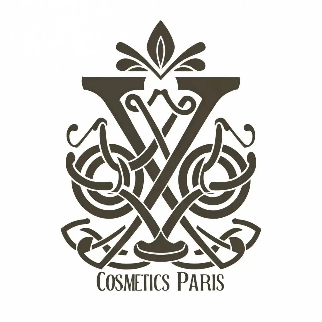 logo, Celtic or classical Greek, with the text "Y", typography, be used in cosmetics, subtitle "Cosmetics Paris"