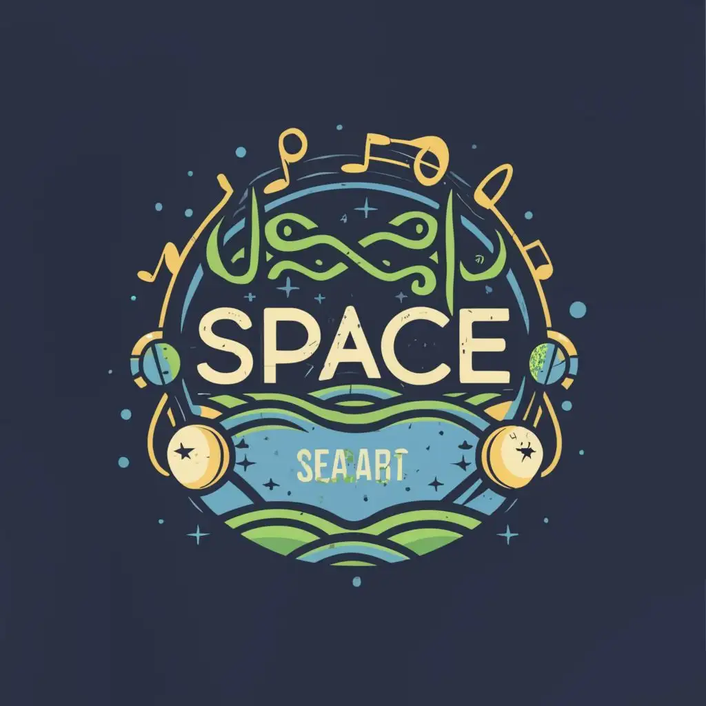 logo, Sea and music, with the text "Space sea-art", typography