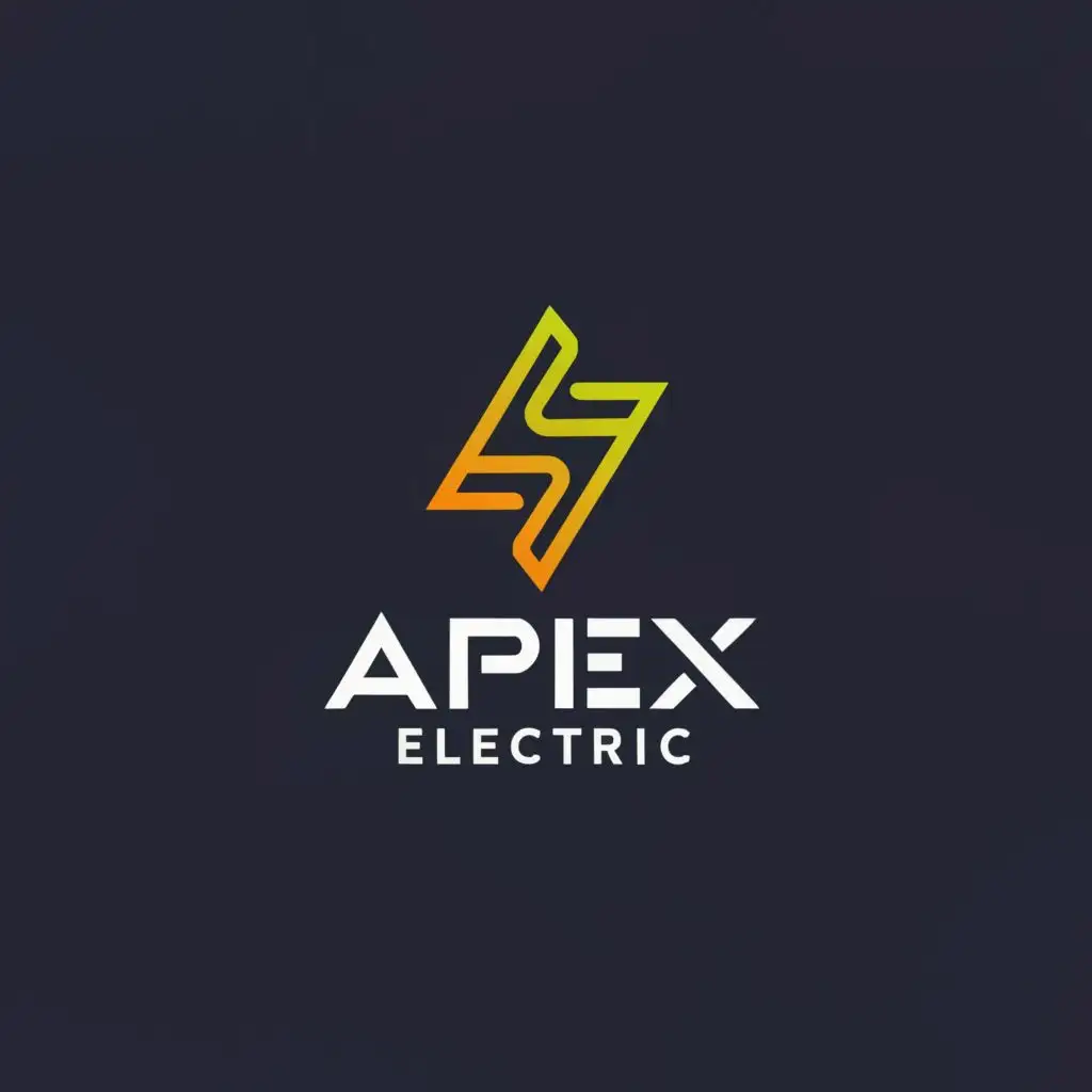 logo,  professional, unique, arc, Square , with the text "APEX Electric", typography